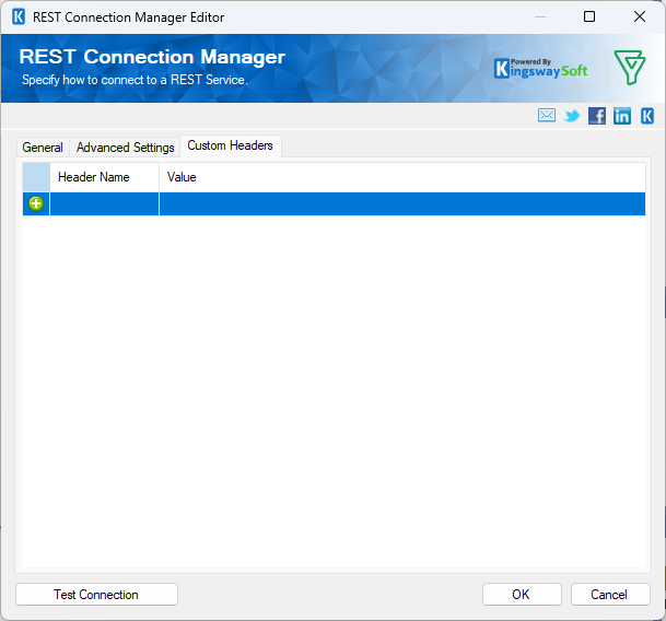 REST Connection Manager - Custom Headers